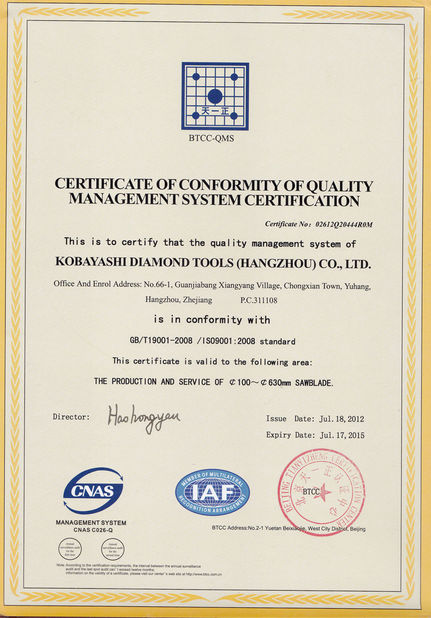 China HangZhou Hirono Tools Co.,Ltd certification